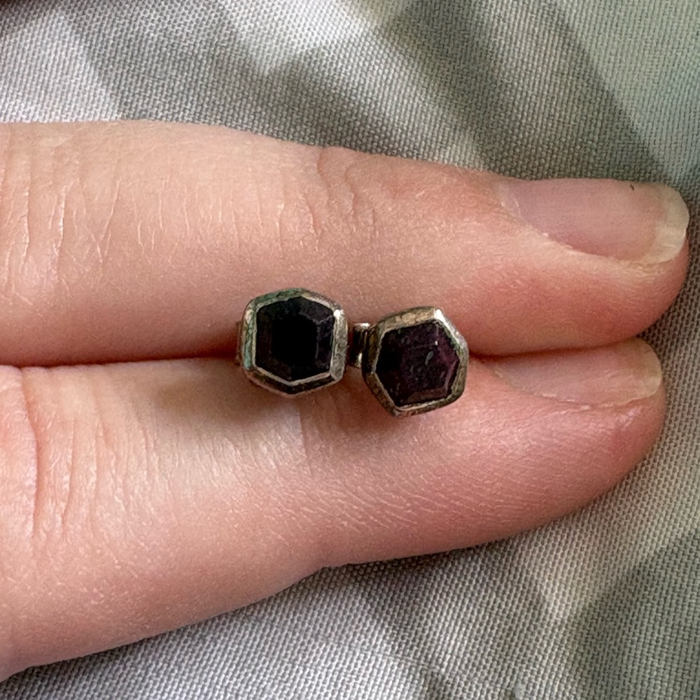 Kendra Scott Sterling Silver Davie Red Ruby Stud Earrings